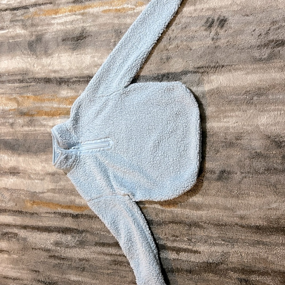 half zip up sheep material sweater